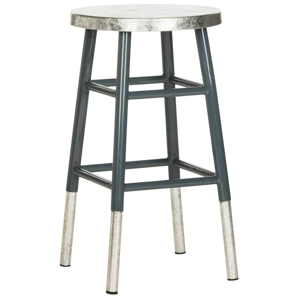 Transitional Gray Iron 24" Backless Counter Stool