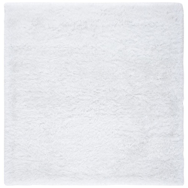 SAFAVIEH Vegas Shag 7 ft. x 7 ft. Ivory Solid Color Square Area Rug ...