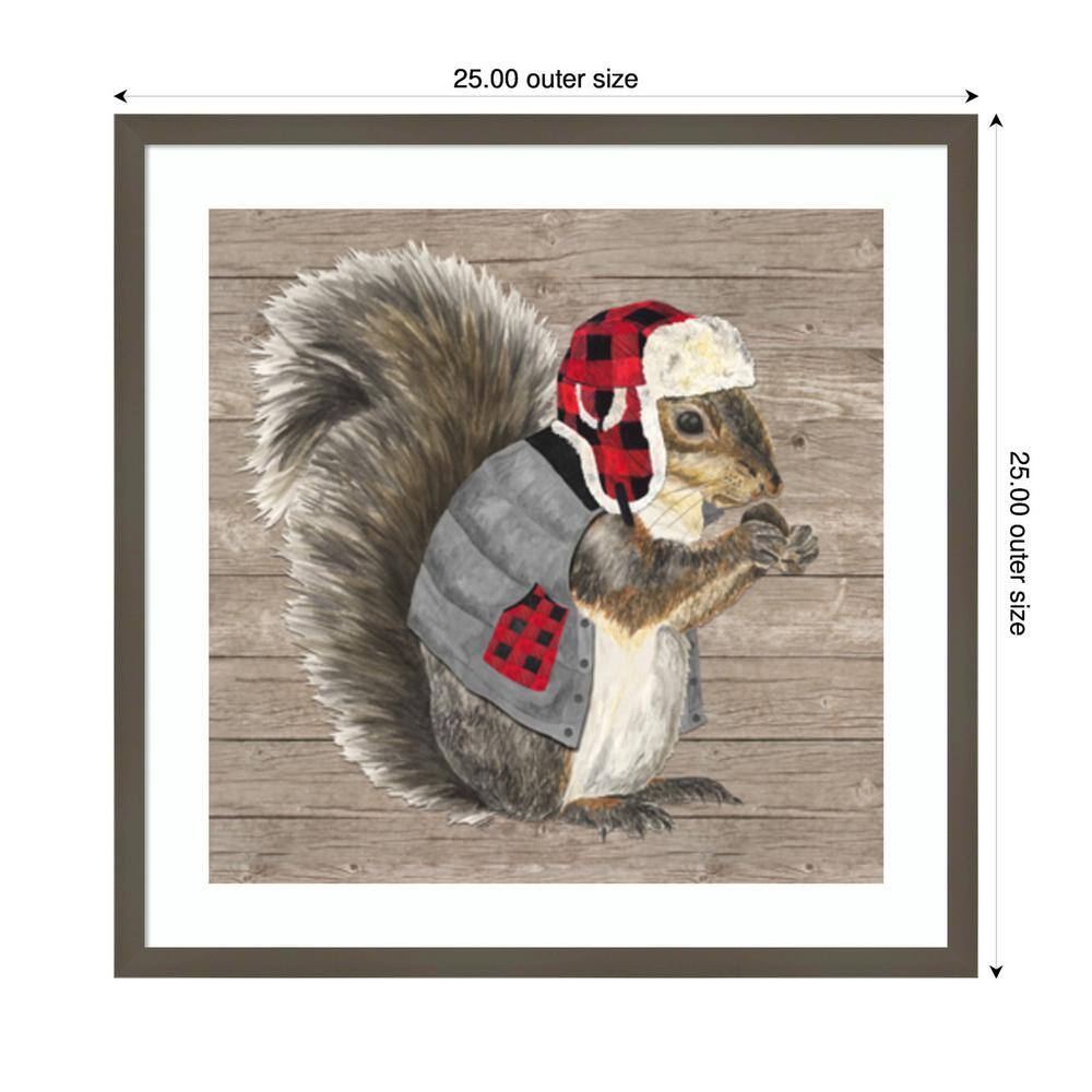 Warm in the Wilderness Squirrel Graphic Art in Silver Frame