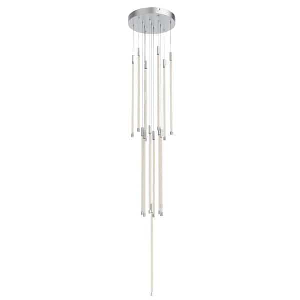 KUZCO Motif 27 in. 1 Light 115-Watt Chrome Integrated LED Pendant Light