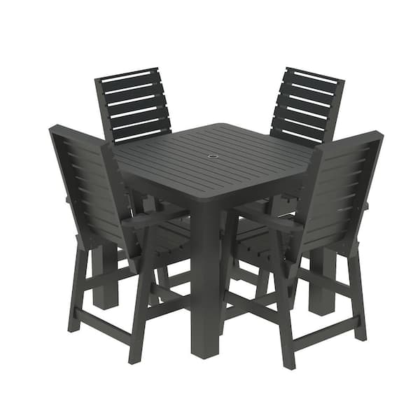 Unbranded Glennville 5-Pieces Square Recycled Plastic Outdoor Counter Dining Set