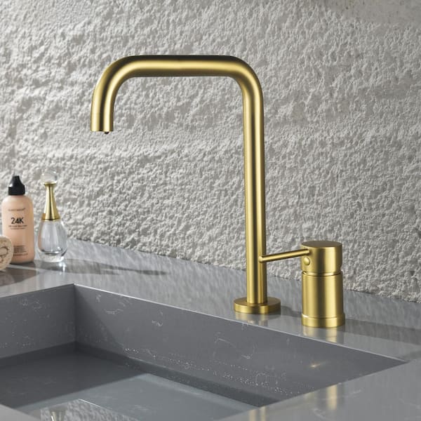 AIMADI Single Handle 2 Hole Bathroom Faucet with Rotating Spout