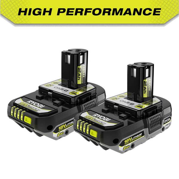 RYOBI ONE+ 18V High Performance Lithium-Ion 2.0 Ah Compact Battery (2-Pack)