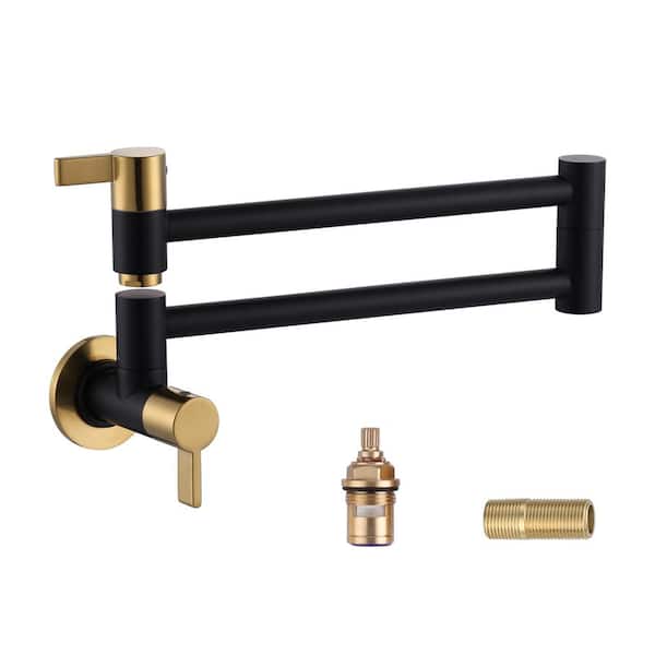 Commercial Brass Double Handle Bathroom Sink Faucet with Black Finish