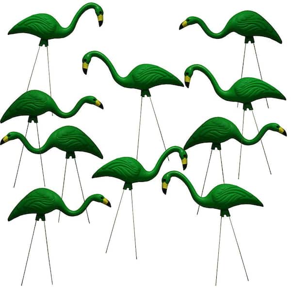 Southern Patio TEAMingos 26 in. Kelly Green Flamingo (10-Pack)