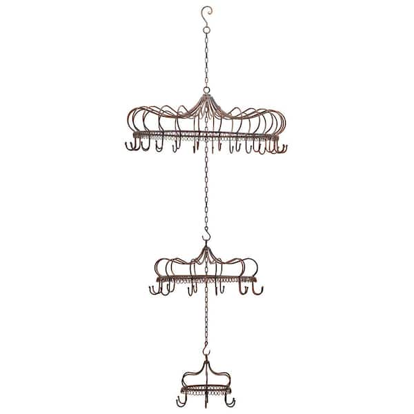 Zaer Ltd. Hanging Chandelier Display Decoration with Hooks in Antique Bronze