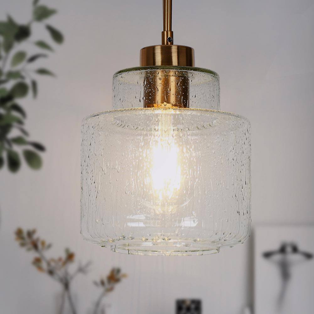 Uolfin Modern Gold Bedroom Pendant Light, 1-Light Black Dining Room ...