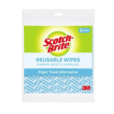 Blue Reusable Wipes (5 per Pack, Case of 12)