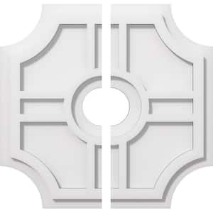 1 in. P X 5-1/4 in. C X 16 in. OD X 3 in. ID Haus Architectural Grade PVC Contemporary Ceiling Medallion, Two Piece