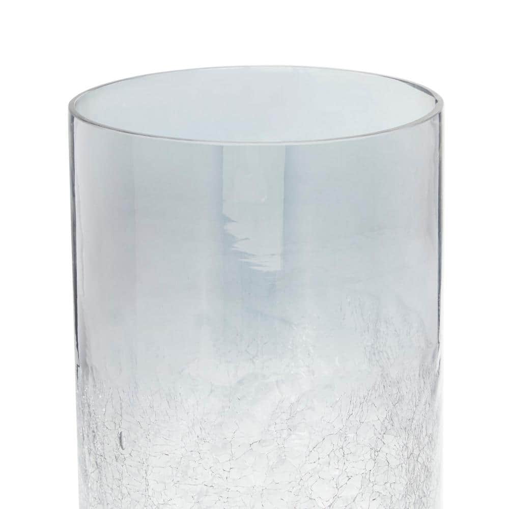 Elegant 16" Black and Smoky Gray Glass Hurricane Candle Lantern