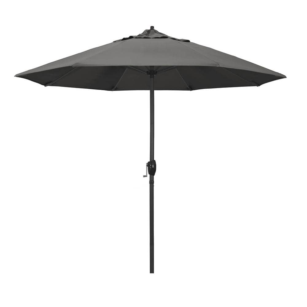 9 ft. Black Aluminum Market Patio Umbrella Auto Tilt in Charcoal Sunbrella price history on PriceWatchPro