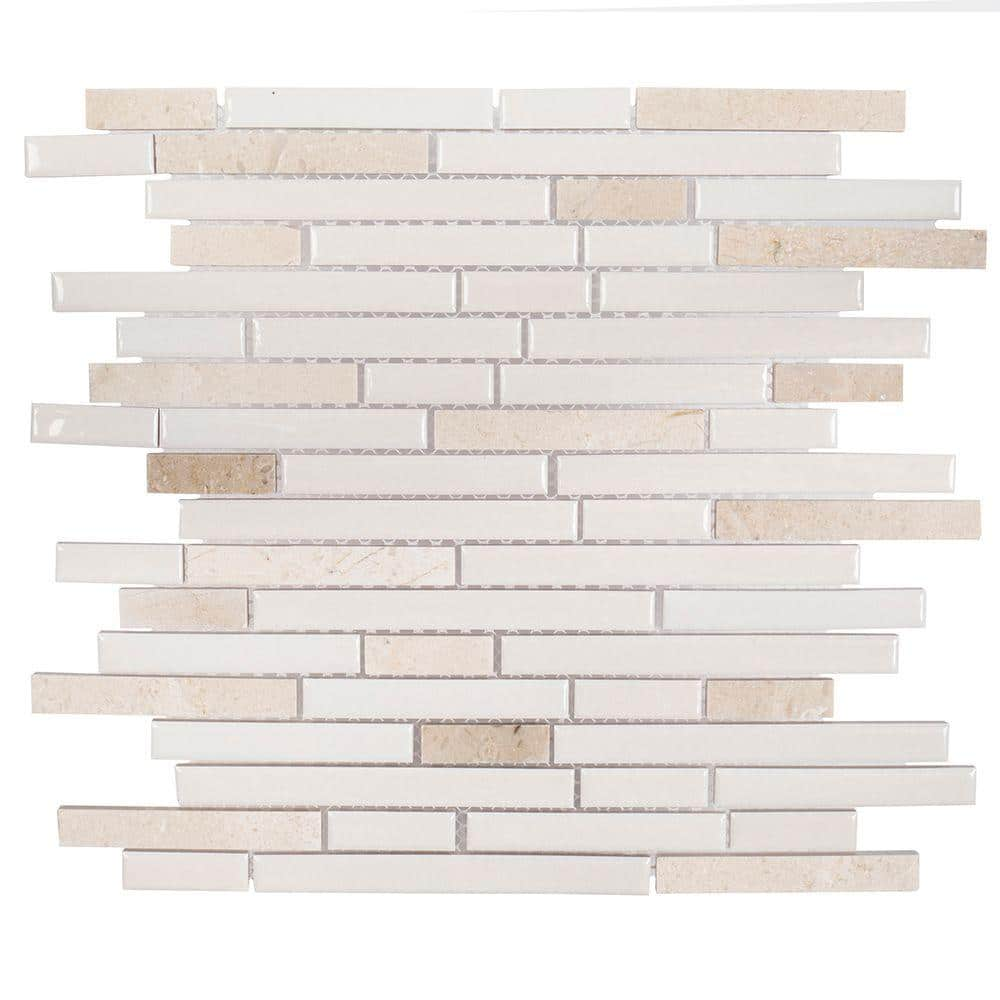 Jeffrey Court Butter Cream 115 In X 11875 In X 8 Mm Interlocking Glossy Ceramic Mosaic Tile 99331 The Home Depot