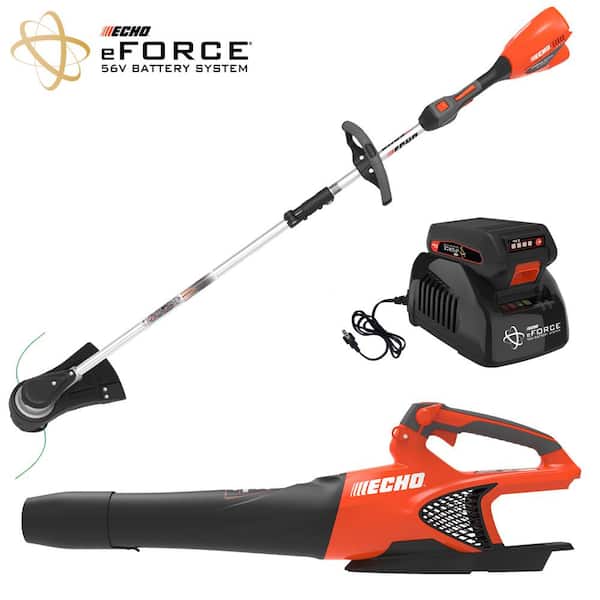 ECHO eFORCE 56V Cordless Battery 16 in. String Trimmer and 151 MPH 526 CFM Blower Combo Kit w/ 2.5Ah Battery & Charger 2-Tool