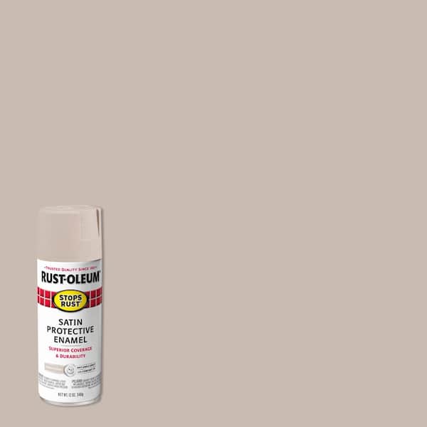 Rust-Oleum Stops Rust 12 oz. Protective Enamel Satin French Beige Spray Paint (6-Pack)