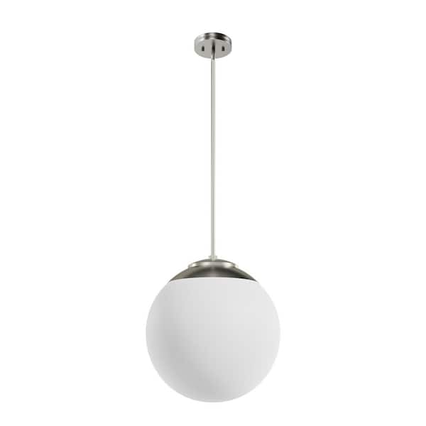 Hepburn 3-Light Brushed Nickel Island Pendant Light with Cased White Glass Shade