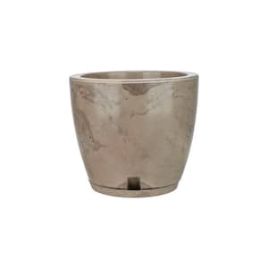 Amsterdan Extra Small Beige Marble Effect Plastic Resin Indoor and Outdoor Planter Bowl
