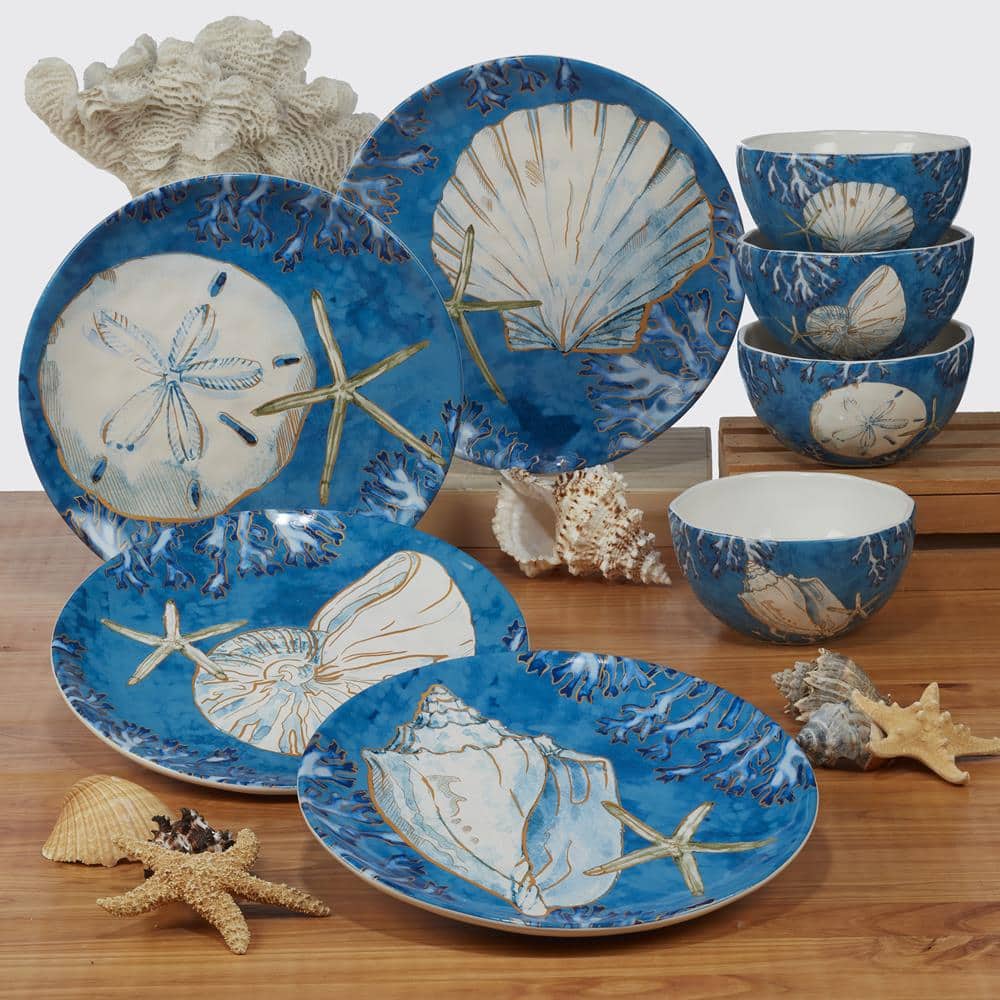 Set of 4 Playa Shells Ceramic Soup Bowls