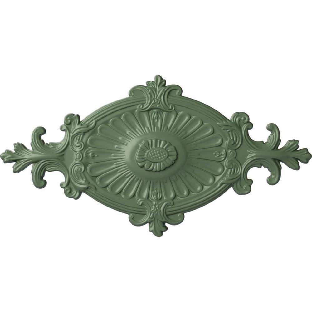 "1-1/2"" x 23-1/2"" x 12-1/4"" Polyurethane Quentin Ceiling Medallion, Hand-Painted Athenian Green" price history on PriceWatchPro