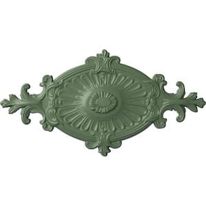 1-1/2" x 23-1/2" x 12-1/4" Polyurethane Quentin Ceiling Medallion, Hand-Painted Athenian Green