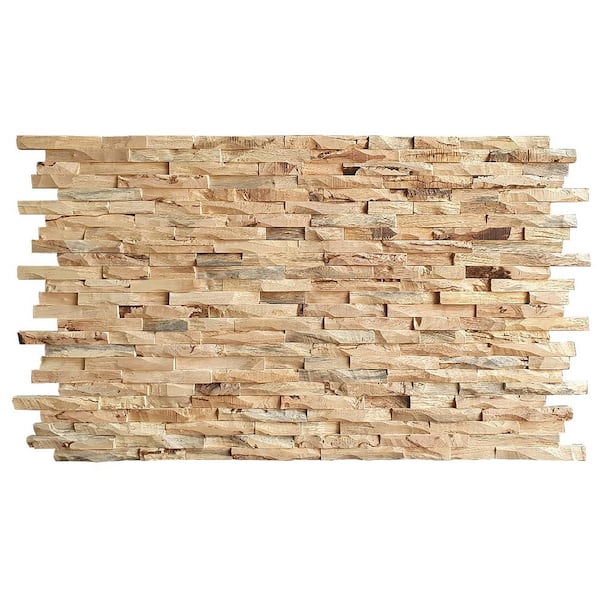 Wallscapes 1 in. x 6 in. x 2 ft. Latte Hevea Rockwood Interlock Edge Hardwood Boards (11-Pack, 10.83 sq. ft.)