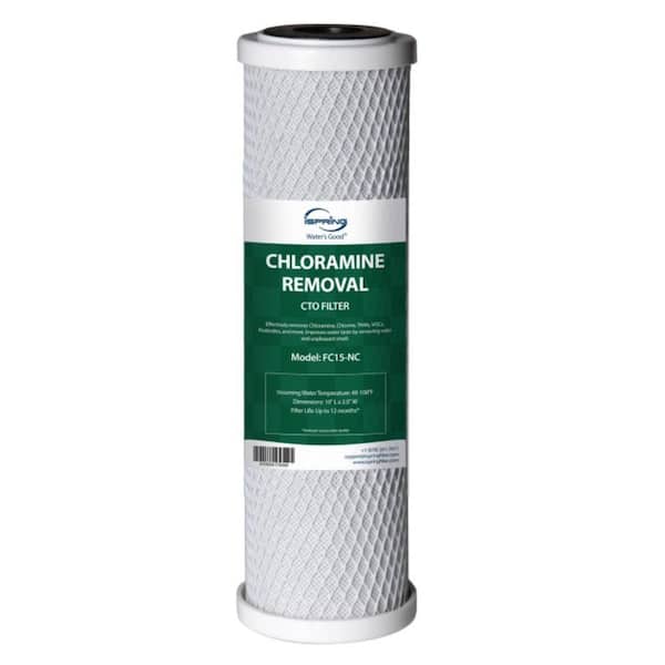 ISPRING Replacement CTO Carbon Block Water Filter Cartridge for Under Sink Water Filtration System, Reduces Chloramine, White