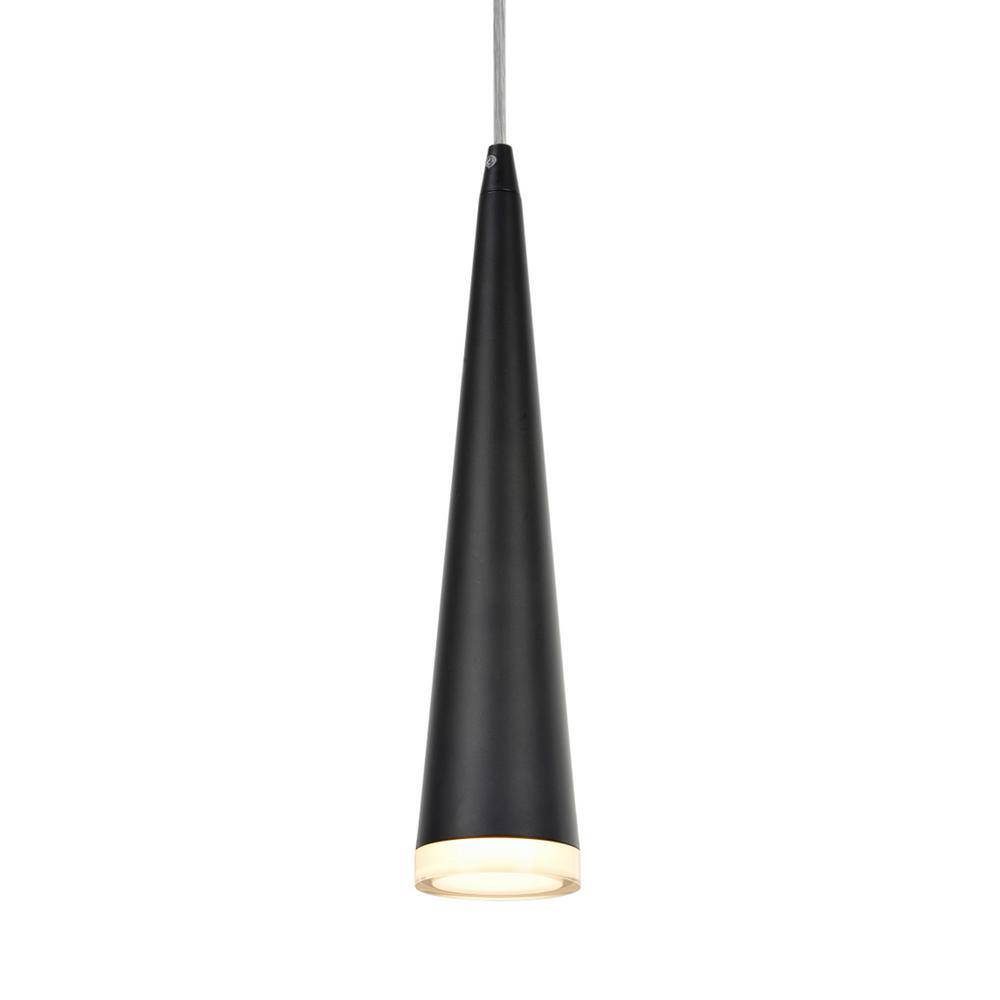 Matte Black 3-Light LED Kitchen Island Pendant