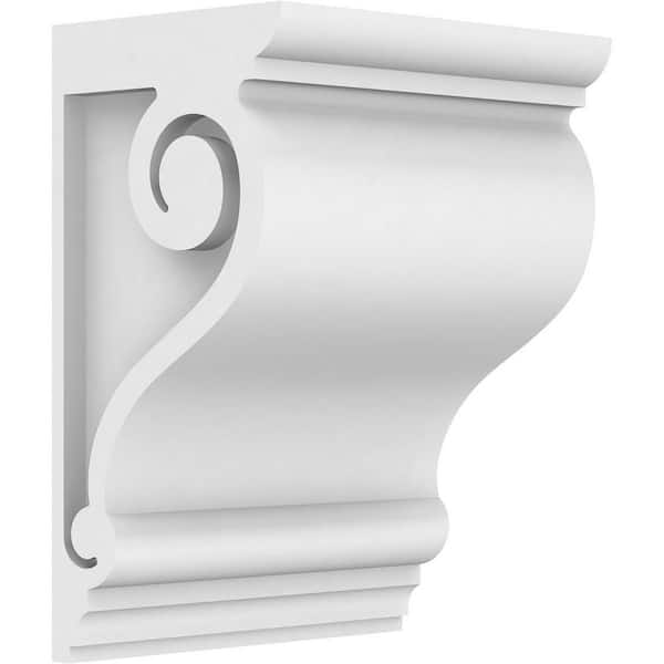 5 in. x 8 in. x 4 in. Standard Scroll Architectural Grade PVC Corbel