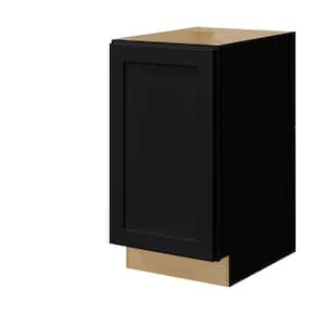 Avondale 18 in W x 24 in D x 34.5 in H Ready to Assemble Plywood Shaker Double Trash Can Kitchen Cabinet in Raven Black