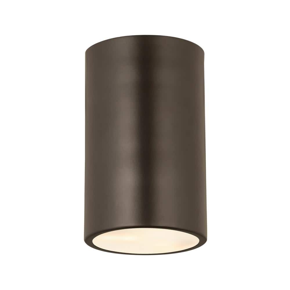 Harley Bronze Glass Drum LED Flush Mount Light