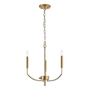 Athens Three Lights Chandelier Aged Brass Finish