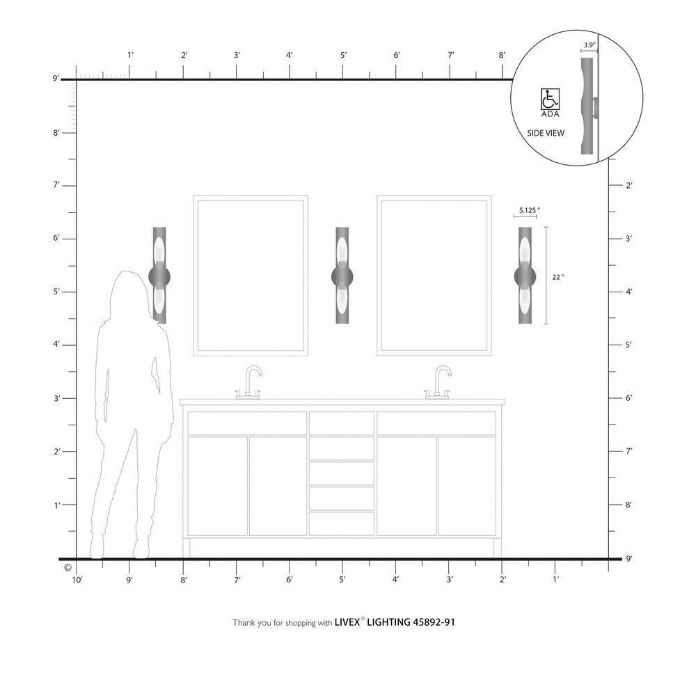 Novato Minimalist Brushed Nickel 2-Light Dimmable Sconce
