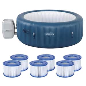SaluSpa Milan 4-Person Airjet Plus Inflatable Hot Tub and 6-Coleman Type VI Filter Cartridges