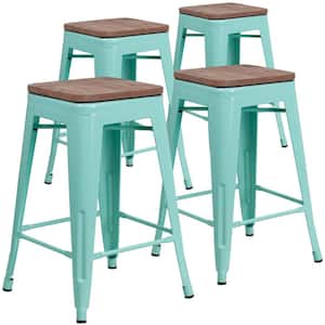 24 in. Mint Green Bar Stool (4-Pack)