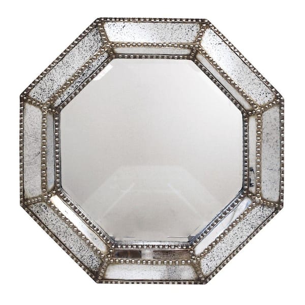 Unbranded Gunnar 40 in. x 40 in. Antique Champagne Octagon Framed Wall Mirror