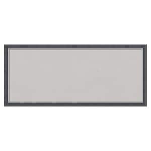 Eva Black Silver Thin Framed Grey Corkboard 32 in. x 14 in Bulletin Board Memo Board