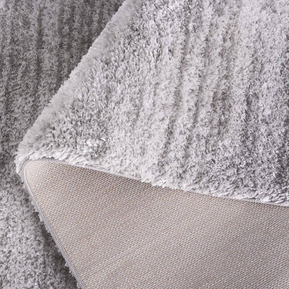 Grey and Dark Grey Rectangular Shag Area Rug, 10 x 13 ft