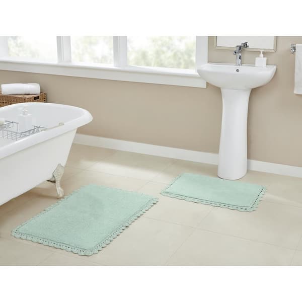 2pc Nylon Washable Bathroom Rug Set Yellow - Garland Rug