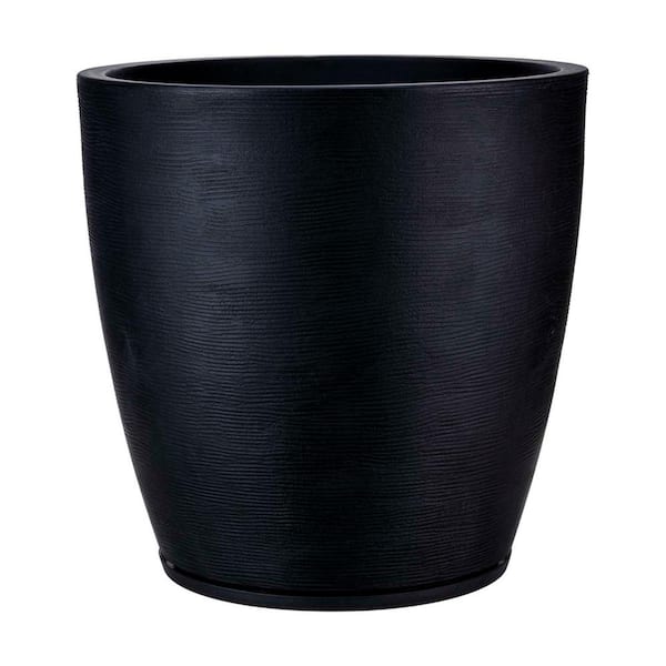 FLORIDIS Amsterdan XX-Large Black Plastic Resin Indoor and Outdoor Planter Bowl