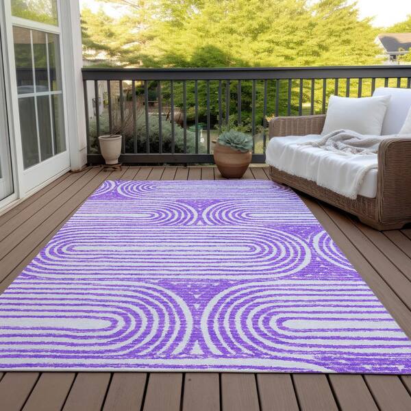 Unique Loom 7' 10 X 7' 10 Eco Plaid Indoor Outdoor Washable Navy Blue Area  Rug : Target