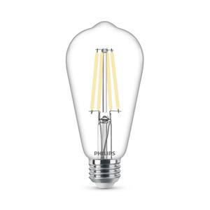 Philips 75-Watt Equivalent ST19 Clear Dimmable E26 Vintage Edison LED Light Bulb White with Warm Glow 2700K (2-Pack) - The Home Depot