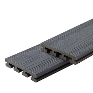 Infinity IS 1 in. x 6 in. x 8 ft. Cape Town Grey Composite Grooved Deck Boards (2-Pack)