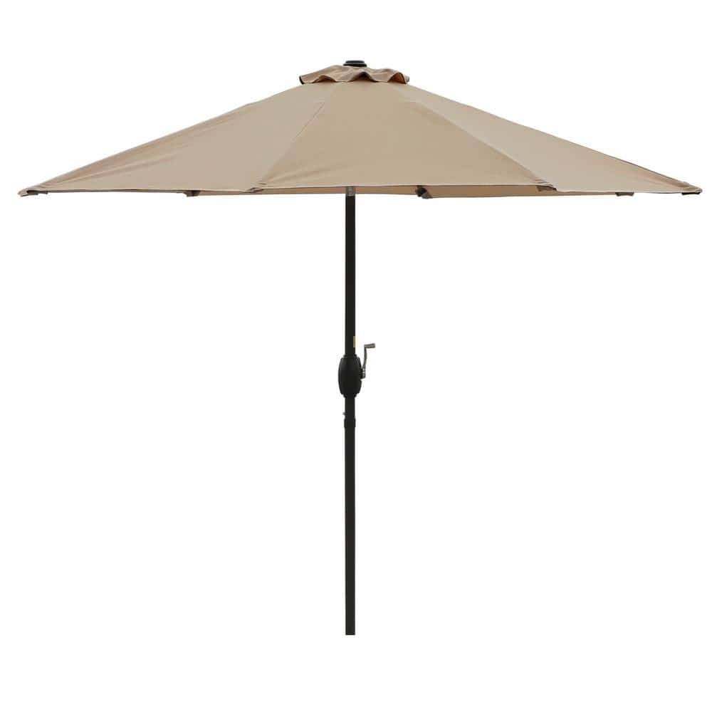 9 ft. Aluminum Market Tilt Patio Umbrella in Sand