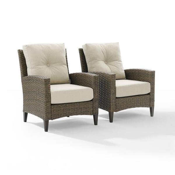 Crosley Furniture Rockport High Back Wicker Outdoor Lounge Chair With Oatmeal Cushions 2 Pack Ko70210lb Ol The Home Depot - Tall Back Wicker Patio Chairs
