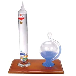 Galileo Thermometer with Glass Globe Barometer