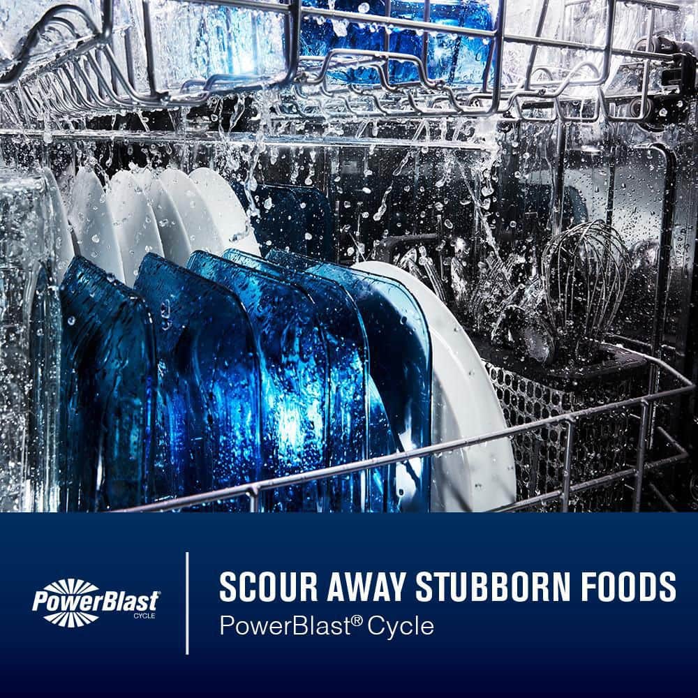 Fingerprint Resistant Stainless Steel Tub Dishwasher with Dual Power Filtration