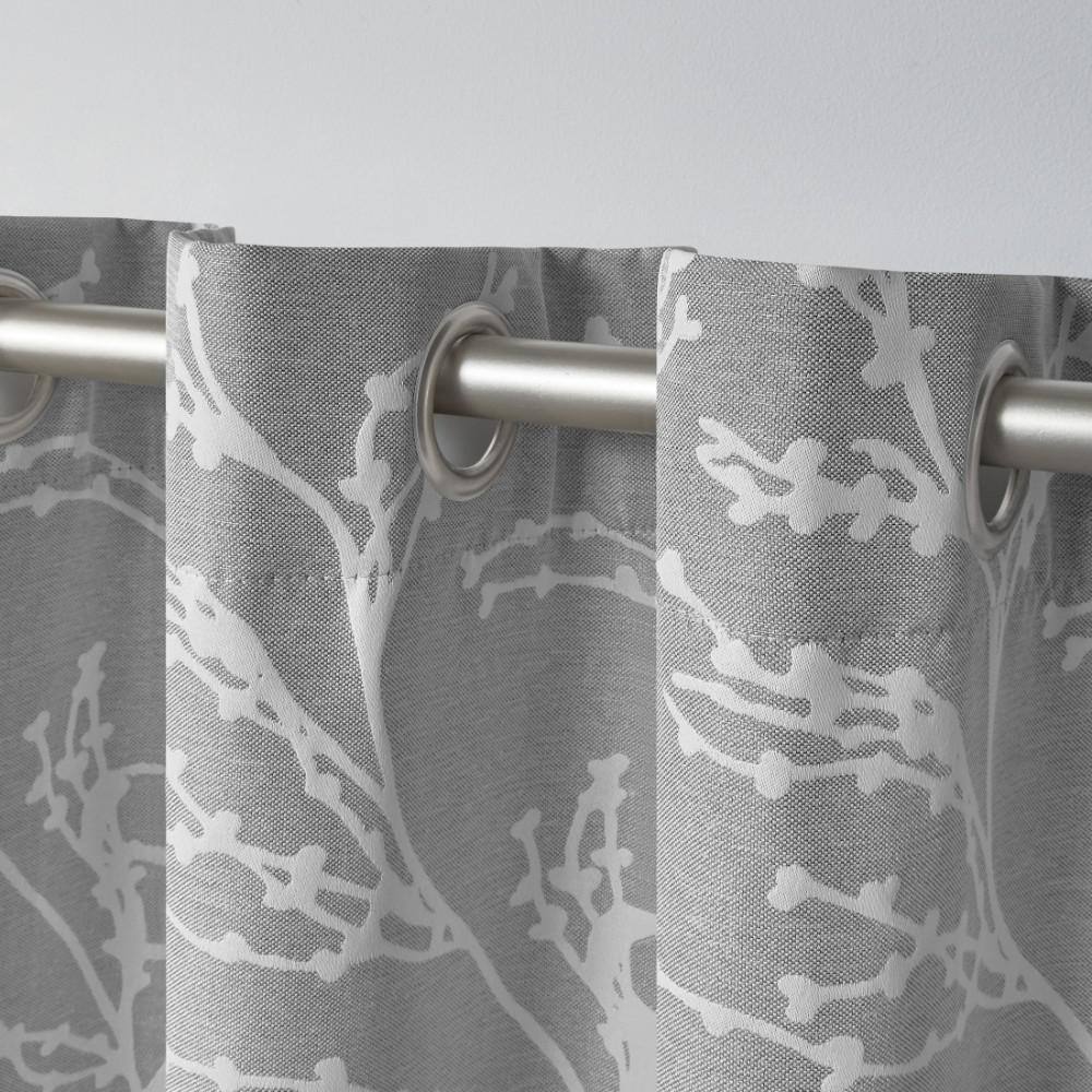 Ash Grey Polyester Linen Blackout Grommet Window Panels, 52" x 63"