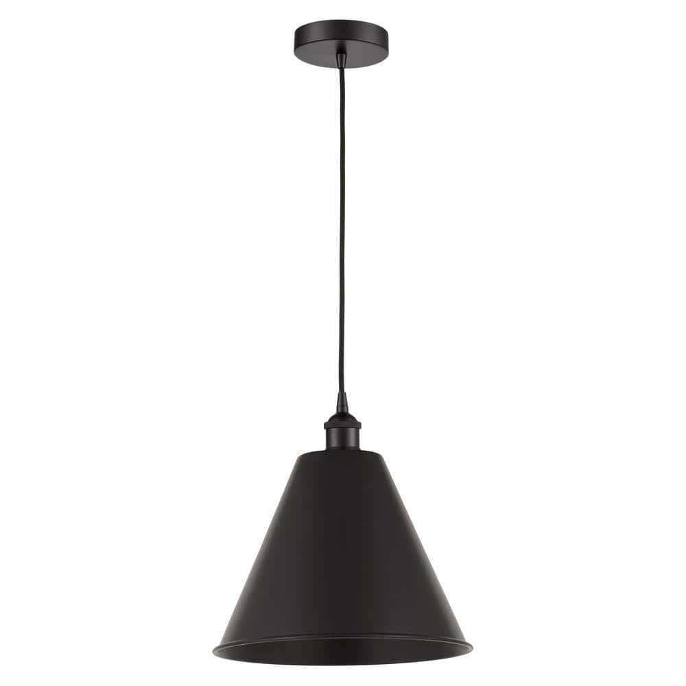 Edison Cone 100-Watt 1-Light Matte Black Standard Mini Pendant Light with Metal Shade price history on PriceWatchPro