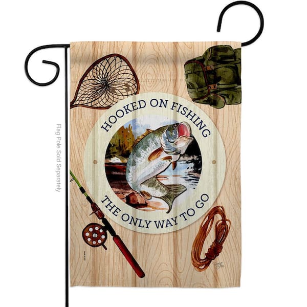 Breeze Decor 13 in. x 18.5 in. Hooked On Fishing Garden Flag 2-Sided Sports  Decorative Vertical Flags HDG109084-BO - The Home Depot
