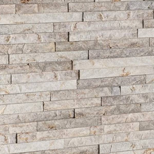 Slender Strip 3 in. x 12 in. Vanilla Split Face Marble Wall Tile (5.28 sq. ft./Case)