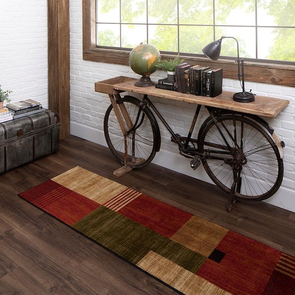 Alliance Multi 2 ft. x 5 ft. Machine Washable Geometric Runner Rug